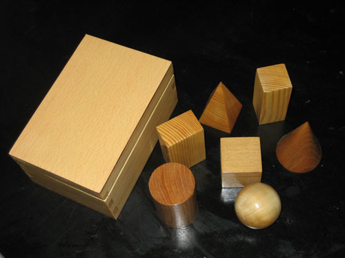 Demomstration Set of Wooden Geometrical Solids