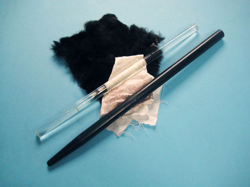 Set of Ebony and Glass Rods