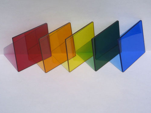 Colored Glass Squares Set of 5